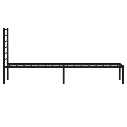 Metal Bed Frame without Mattress with Headboard Black 90x190 cm