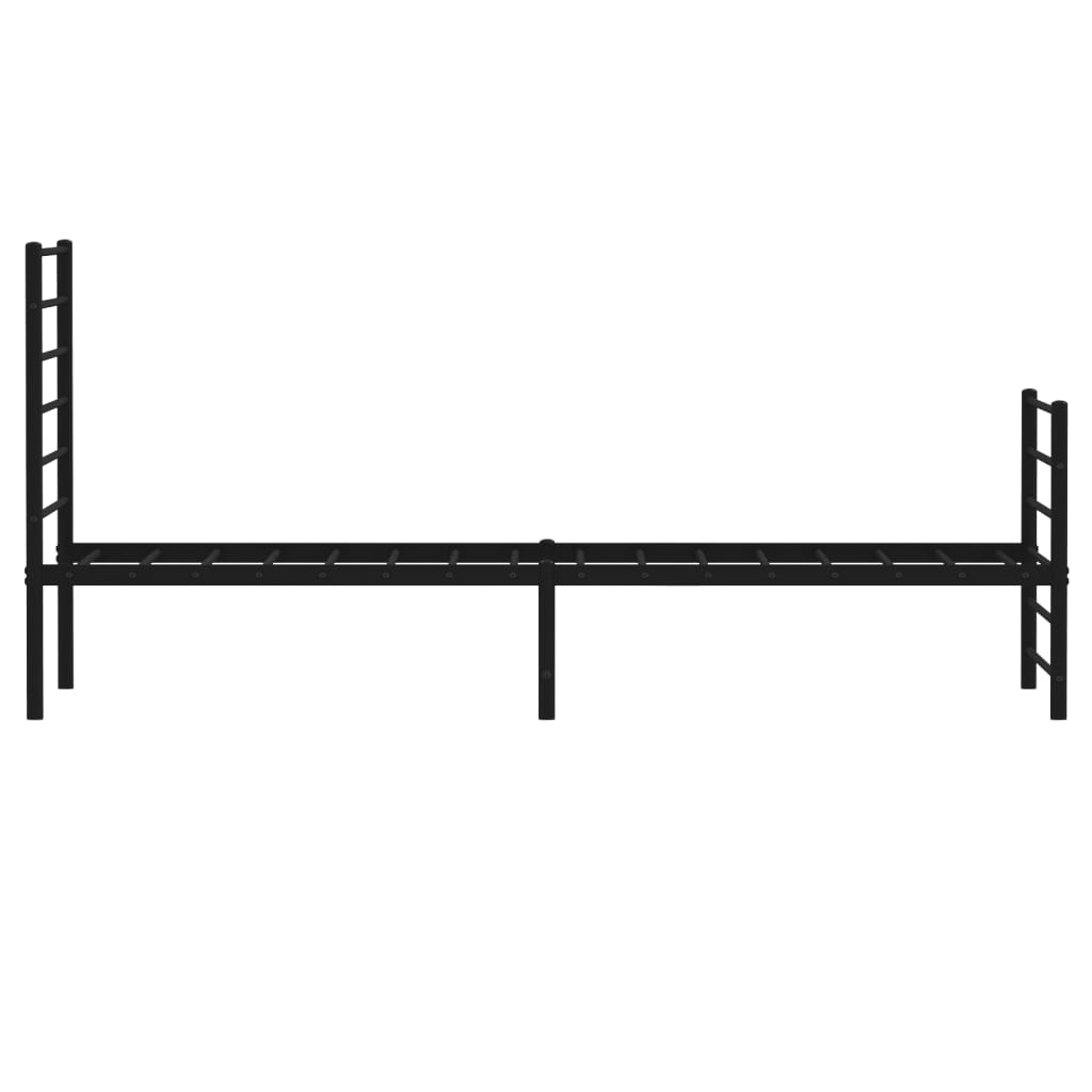 Metal Bed Frame without Mattress with Footboard Black 107x203 cm King Single