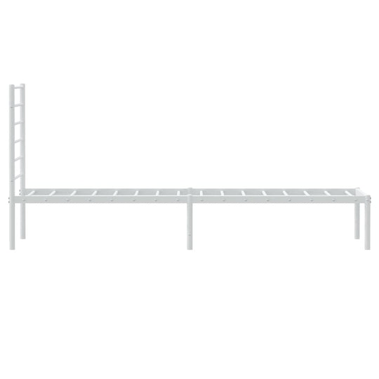 Metal Bed Frame without Mattress with Headboard White 107x203 cm King Single