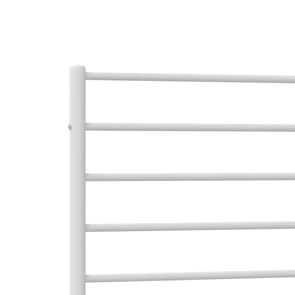 Metal Bed Frame without Mattress with Headboard White 107x203 cm King Single