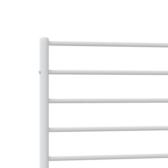 Metal Bed Frame without Mattress with Footboard White 107x203 cm King Single