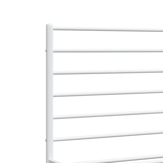 Metal Bed Frame without Mattress with Footboard White 150x200 cm