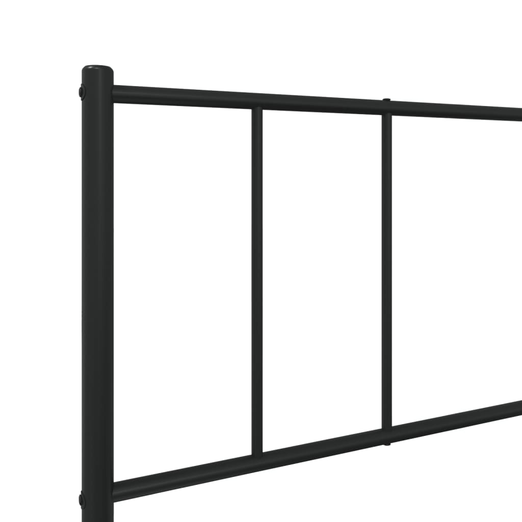 Metal Bed Frame without Mattress with Headboard Black 107x203 cm King Single