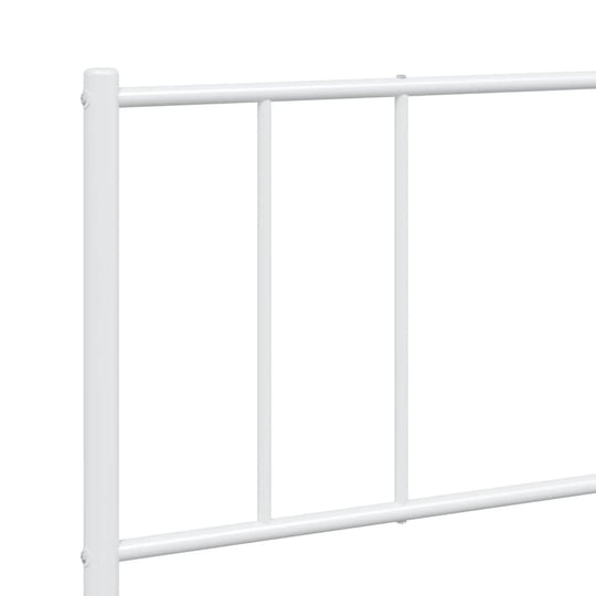 Metal Bed Frame without Mattress with Footboard White 183x203 cm King