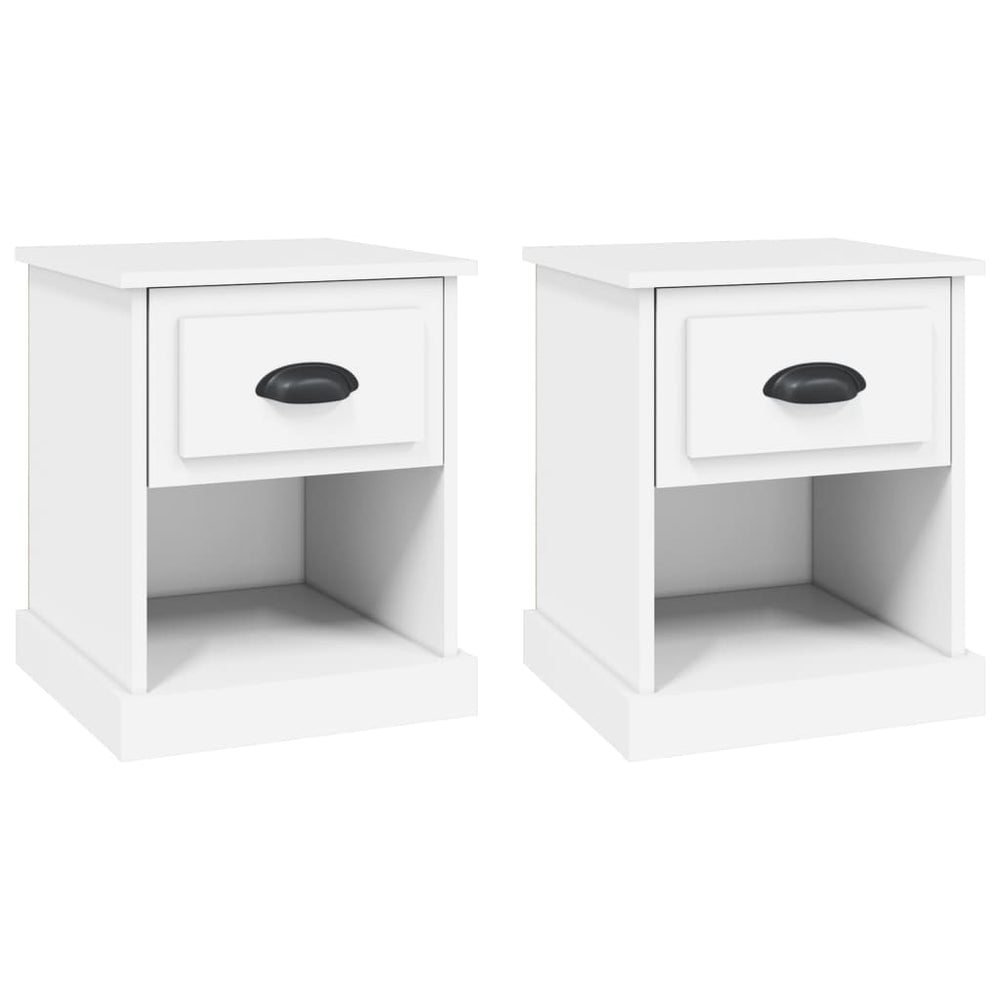 Bedside Cabinets 2 pcs White 39x39x47.5 cm Engineered Wood