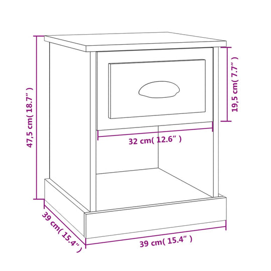 Bedside Cabinets 2 pcs White 39x39x47.5 cm Engineered Wood