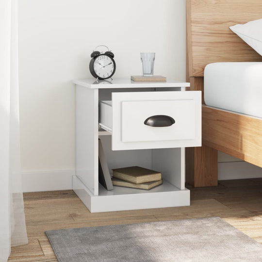 Bedside Cabinets 2 pcs High Gloss White 39x39x47.5 cm Engineered Wood