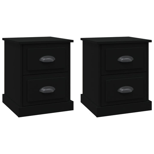 Bedside Cabinets 2 pcs Black 39x39x47.5 cm Engineered Wood