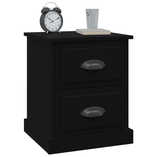 Bedside Cabinets 2 pcs Black 39x39x47.5 cm Engineered Wood