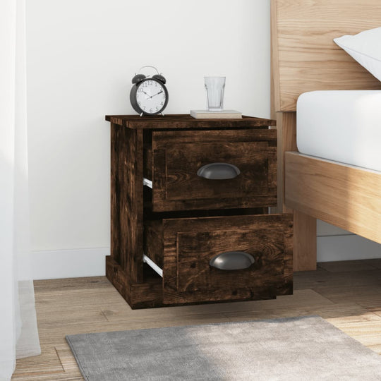 Bedside Cabinets 2 pcs Smoked Oak 39x39x47.5 cm Engineered Wood