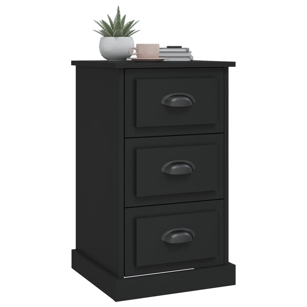 Bedside Cabinet Black 39x39x67 cm Engineered Wood