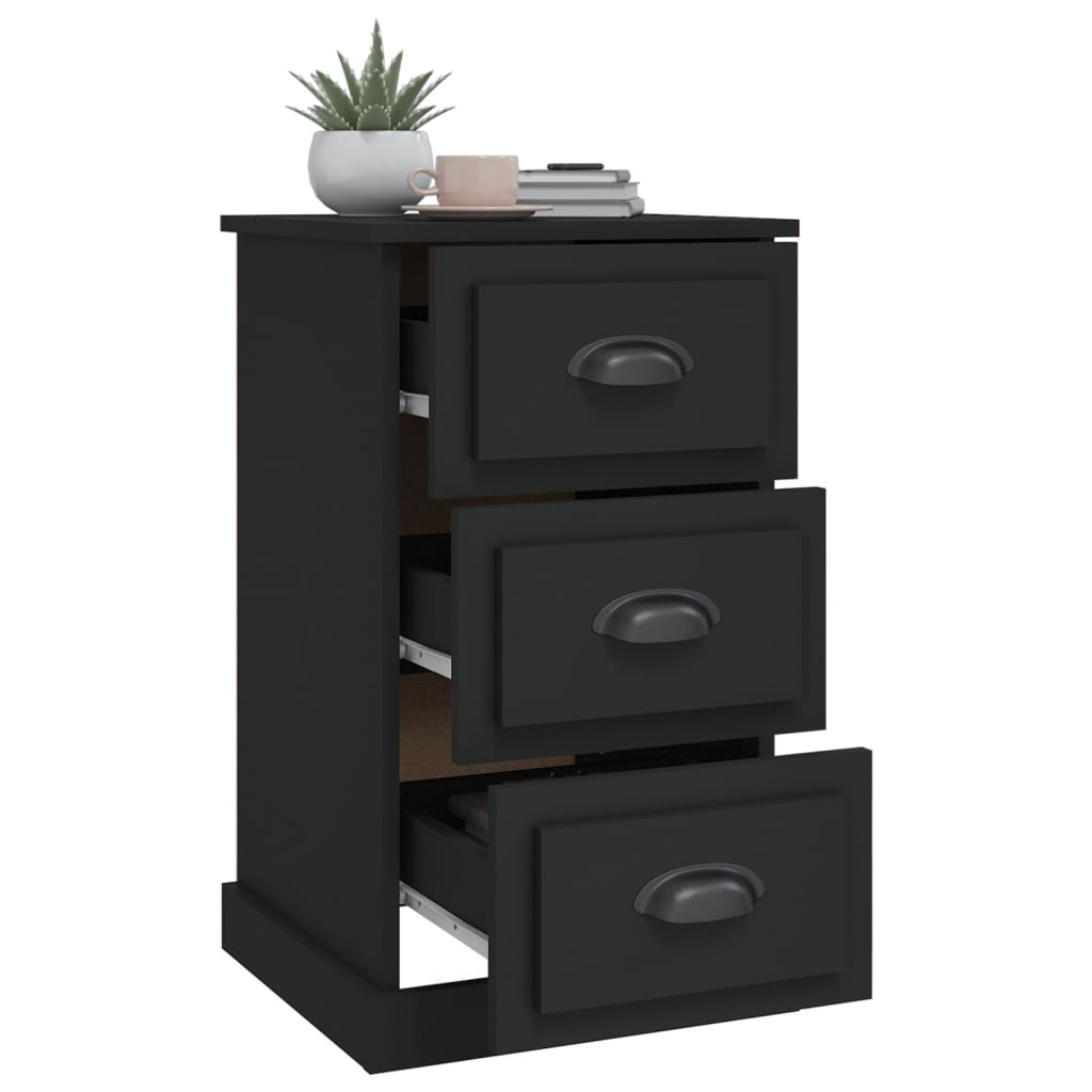 Bedside Cabinet Black 39x39x67 cm Engineered Wood