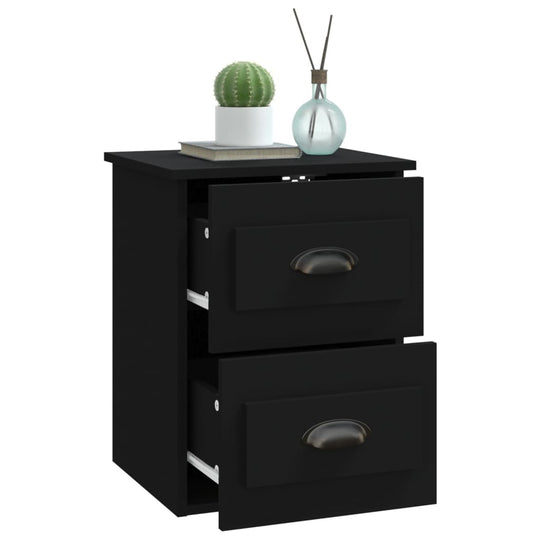 Wall-mounted Bedside Cabinets 2 pcs Black 41.5x36x53cm