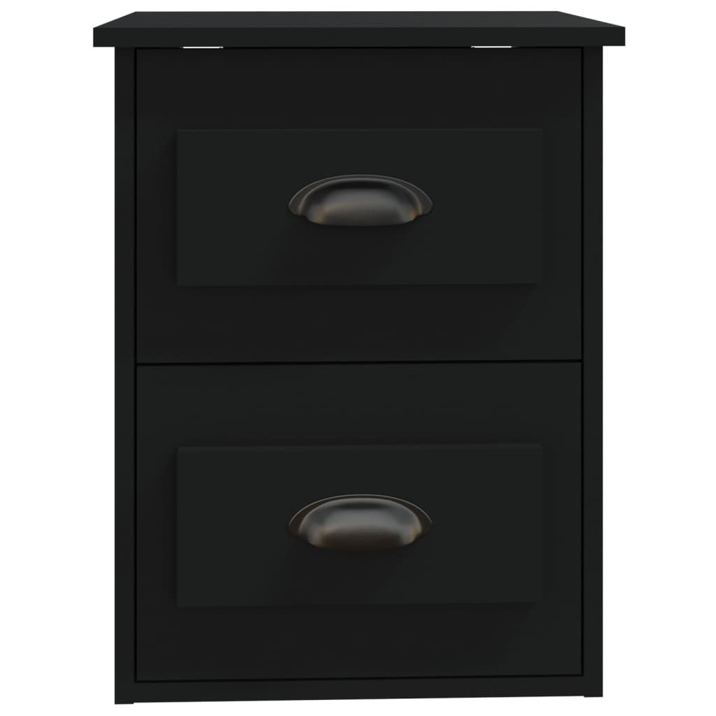 Wall-mounted Bedside Cabinets 2 pcs Black 41.5x36x53cm