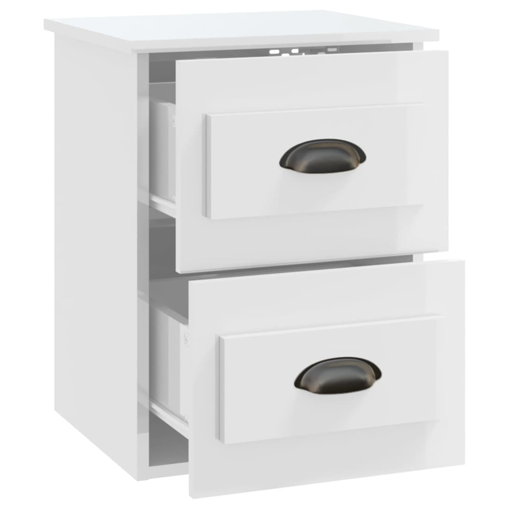 Wall-mounted Bedside Cabinets 2 pcs High Gloss White 41.5x36x53cm