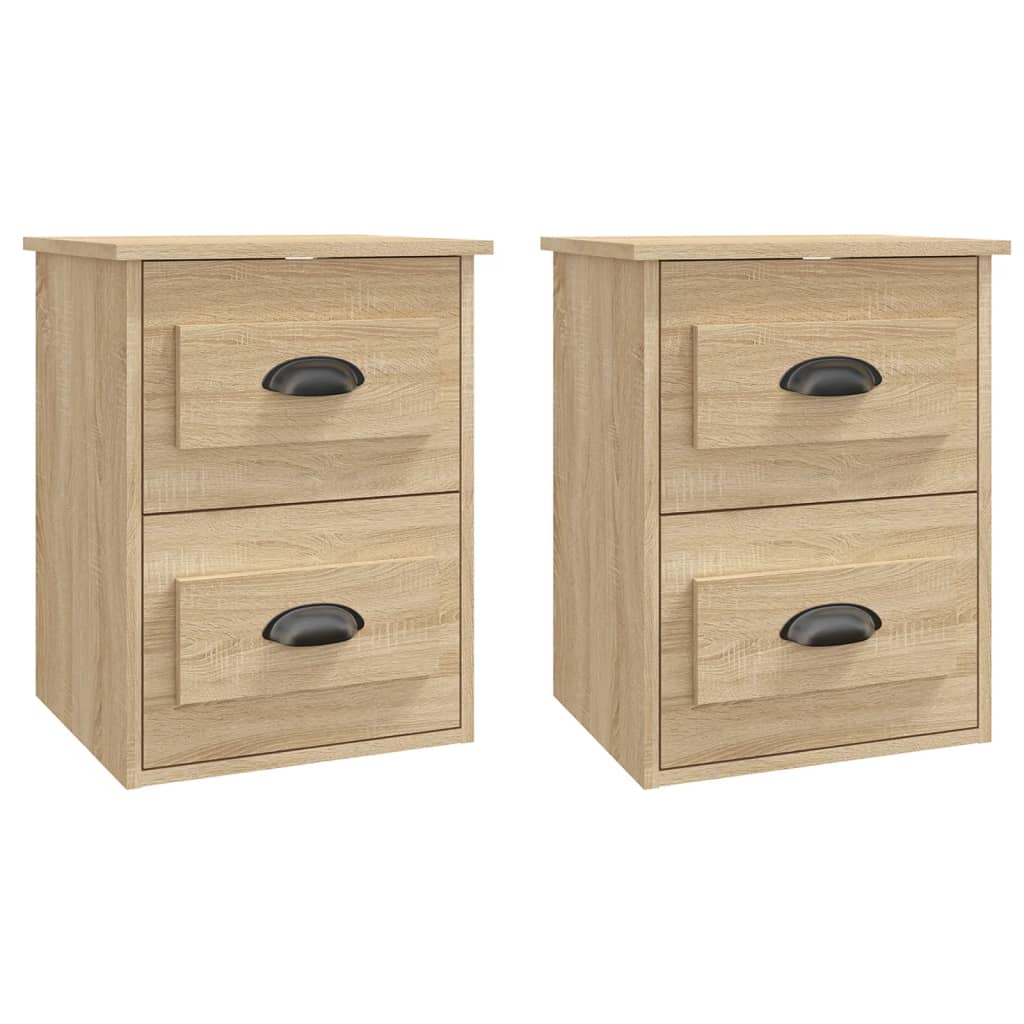 Wall-mounted Bedside Cabinets 2 pcs Sonoma Oak 41.5x36x53cm