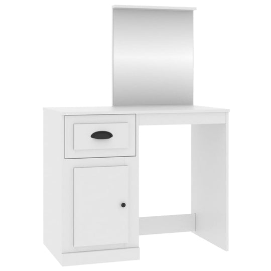 Dressing Table with Mirror White 90x50x132.5 cm Engineered Wood