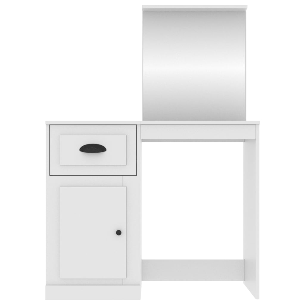 Dressing Table with Mirror White 90x50x132.5 cm Engineered Wood