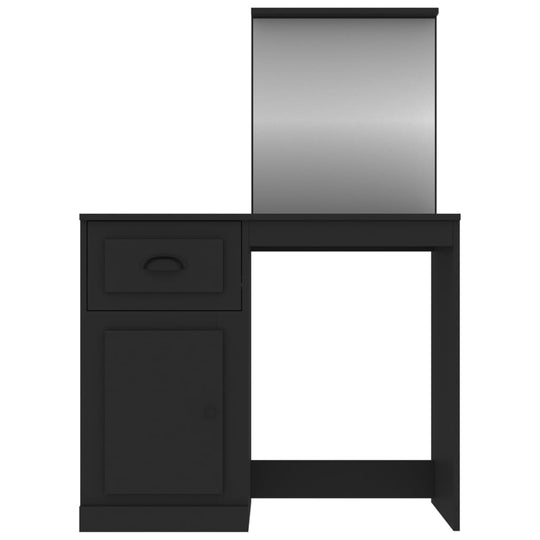 Dressing Table with Mirror Black 90x50x132.5 cm Engineered Wood