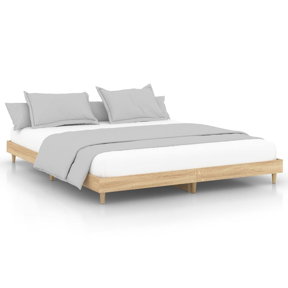 Bed Frame without Mattress Sonoma Oak 183x203 cm King Engineered Wood