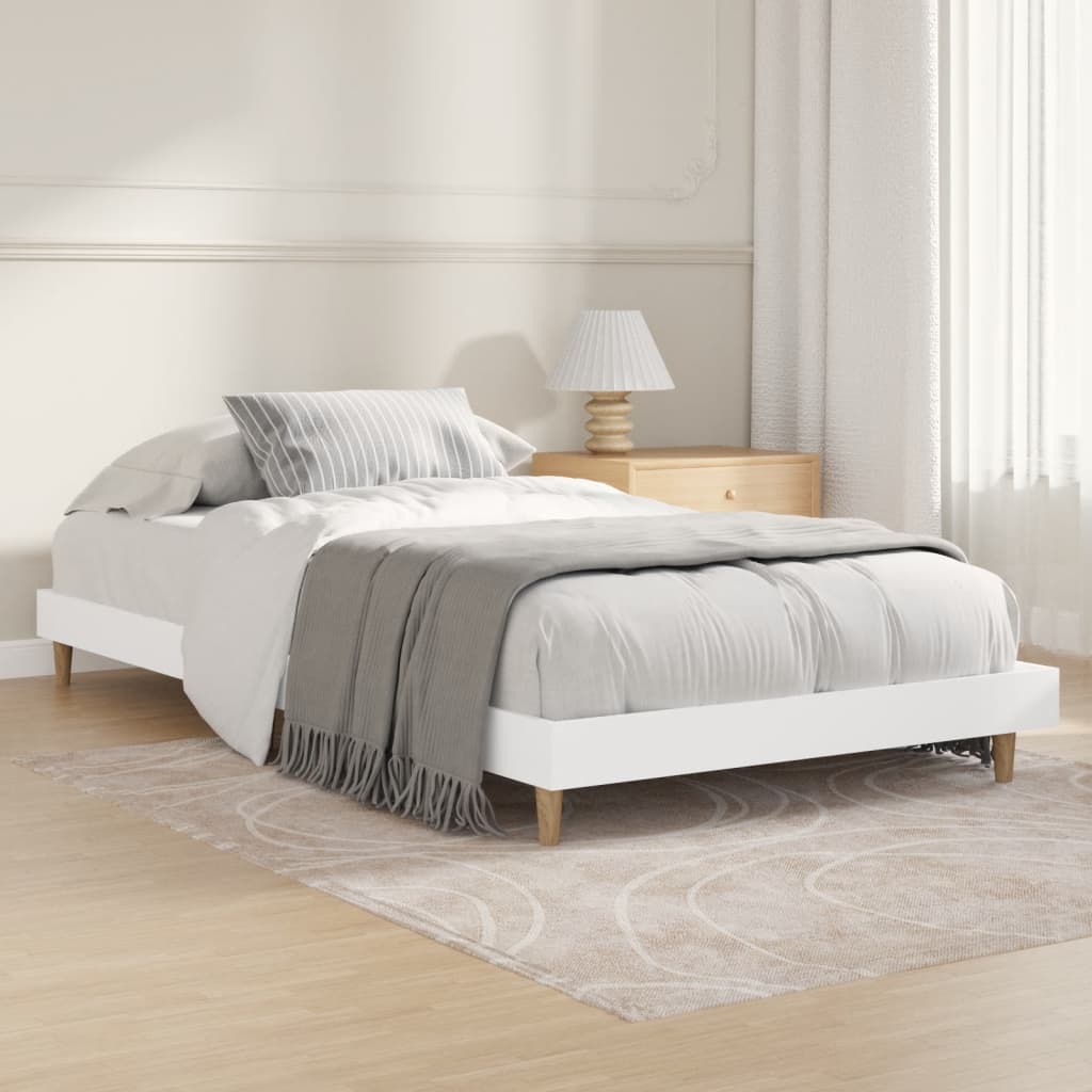 Bed Frame without Mattress White 90x190 cm Engineered Wood