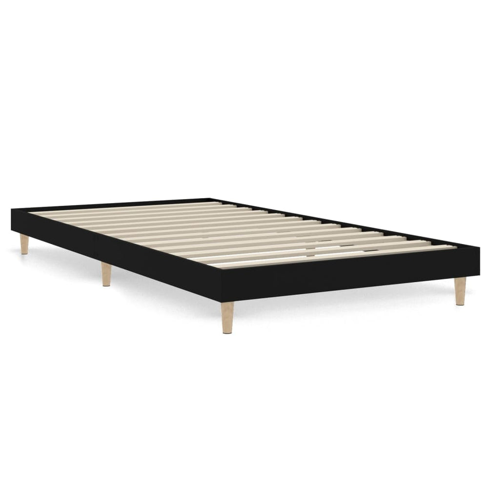 Bed Frame without Mattress Black 90x190 cm Engineered Wood