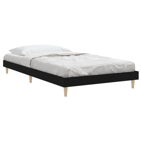 Bed Frame without Mattress Black 90x190 cm Engineered Wood