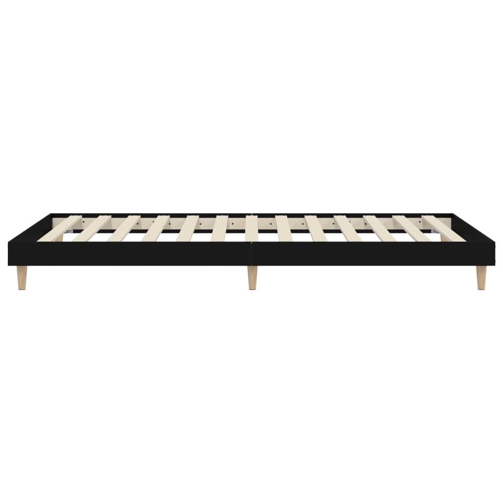 Bed Frame without Mattress Black 90x190 cm Engineered Wood