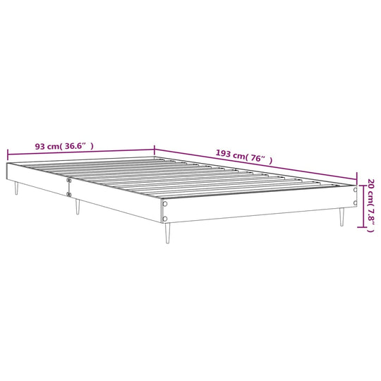 Bed Frame without Mattress White 90x190 cm Engineered Wood