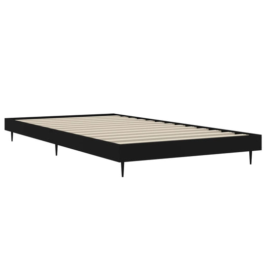 Bed Frame without Mattress Black 90x190 cm Engineered Wood