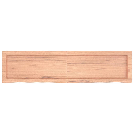 Wall Shelf Light Brown 120x30x(2-4) cm Treated Solid Wood Oak