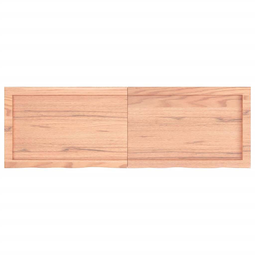 Wall Shelf Light Brown 120x40x(2-4) cm Treated Solid Wood Oak