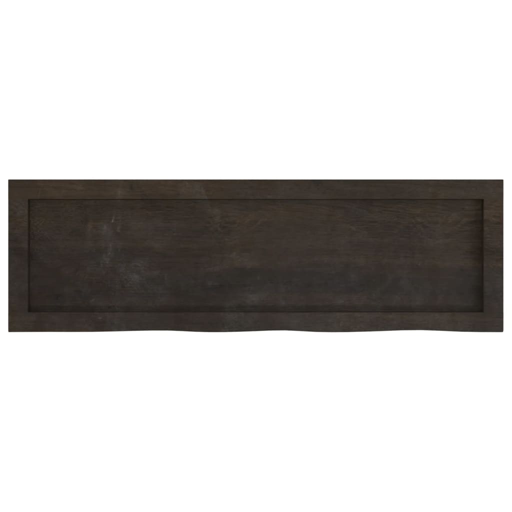 Wall Shelf Dark Brown 100x30x(2-4) cm Treated Solid Wood Oak