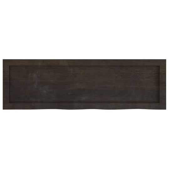 Wall Shelf Dark Brown 100x30x(2-4) cm Treated Solid Wood Oak