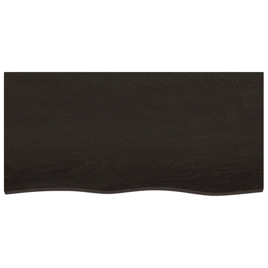 Wall Shelf Dark Brown 100x50x2 cm Treated Solid Wood Oak