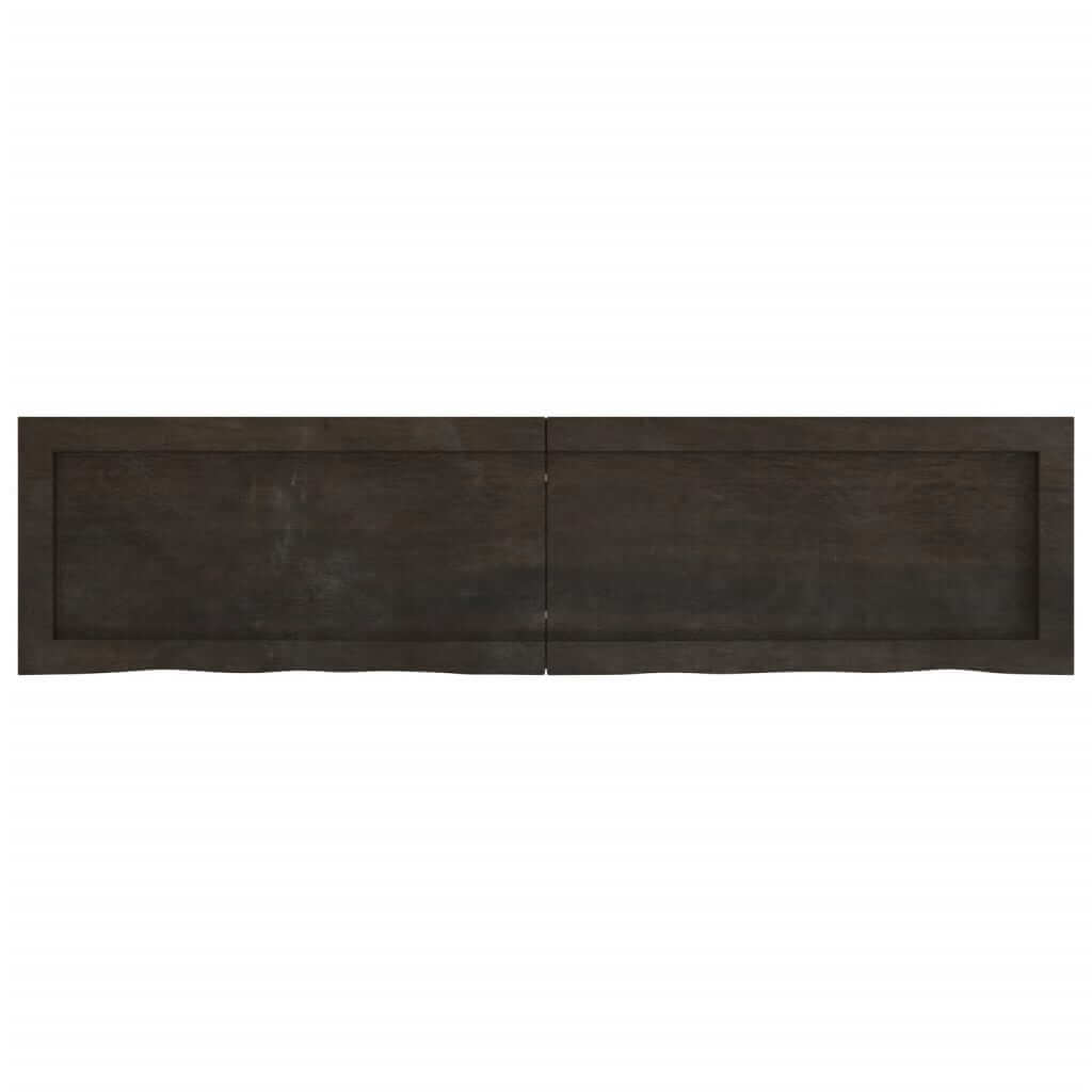 Wall Shelf Dark Brown 120x30x(2-4) cm Treated Solid Wood Oak