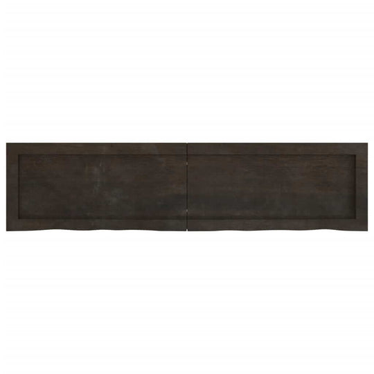 Wall Shelf Dark Brown 120x30x(2-4) cm Treated Solid Wood Oak