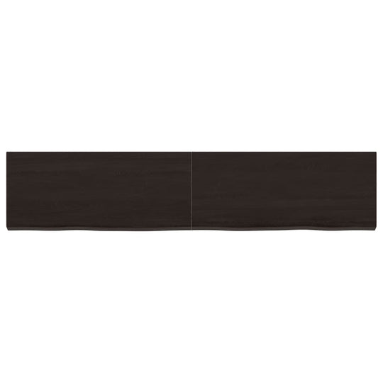 Wall Shelf Dark Brown 140x30x(2-4) cm Treated Solid Wood Oak