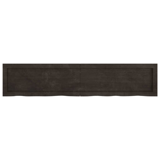 Wall Shelf Dark Brown 140x30x(2-4) cm Treated Solid Wood Oak