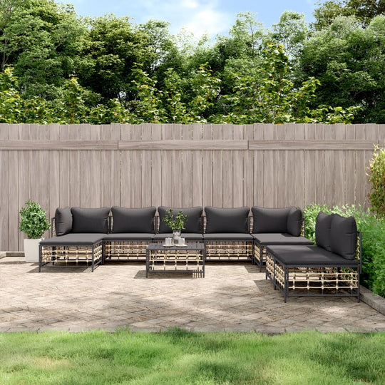 Anthracite, feed-cond-new, feed-sl-vidaXL Freight Payable, Furniture, Furniture > Outdoor Furniture > Outdoor Seating > Outdoor Sofas, new, Outdoor Furniture, Outdoor Seating, Outdoor Sofas, parcel, vidaXL10 Piece Garden Lounge Set With Cushions Anthracite Poly Rattan - Premium Outdoor Sofas from vidaXL - Just $994! Shop Online Buy Now at S & D's Value Store Family Business Best Customer Service