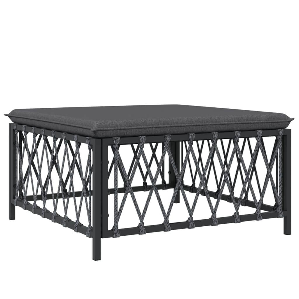 10 Piece Garden Lounge Set with Cushions Anthracite Steel