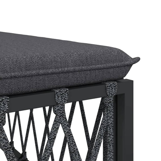 11 Piece Garden Lounge Set with Cushions Anthracite Steel