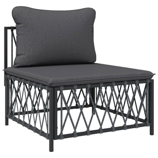 10 Piece Garden Lounge Set with Cushions Anthracite Steel