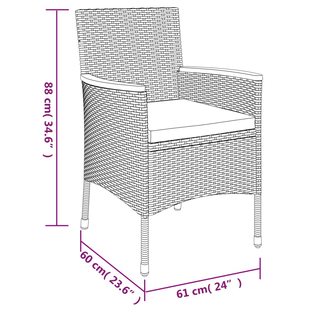 11 Piece Garden Dining Set with Cushions Grey Poly Rattan