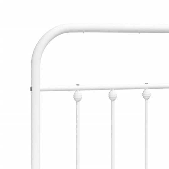 Metal Bed Frame without Mattress with Footboard White 150x200 cm