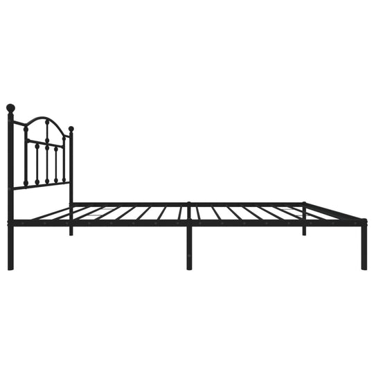 Metal Bed Frame without Mattress with Headboard Black 107x203 cm King Single