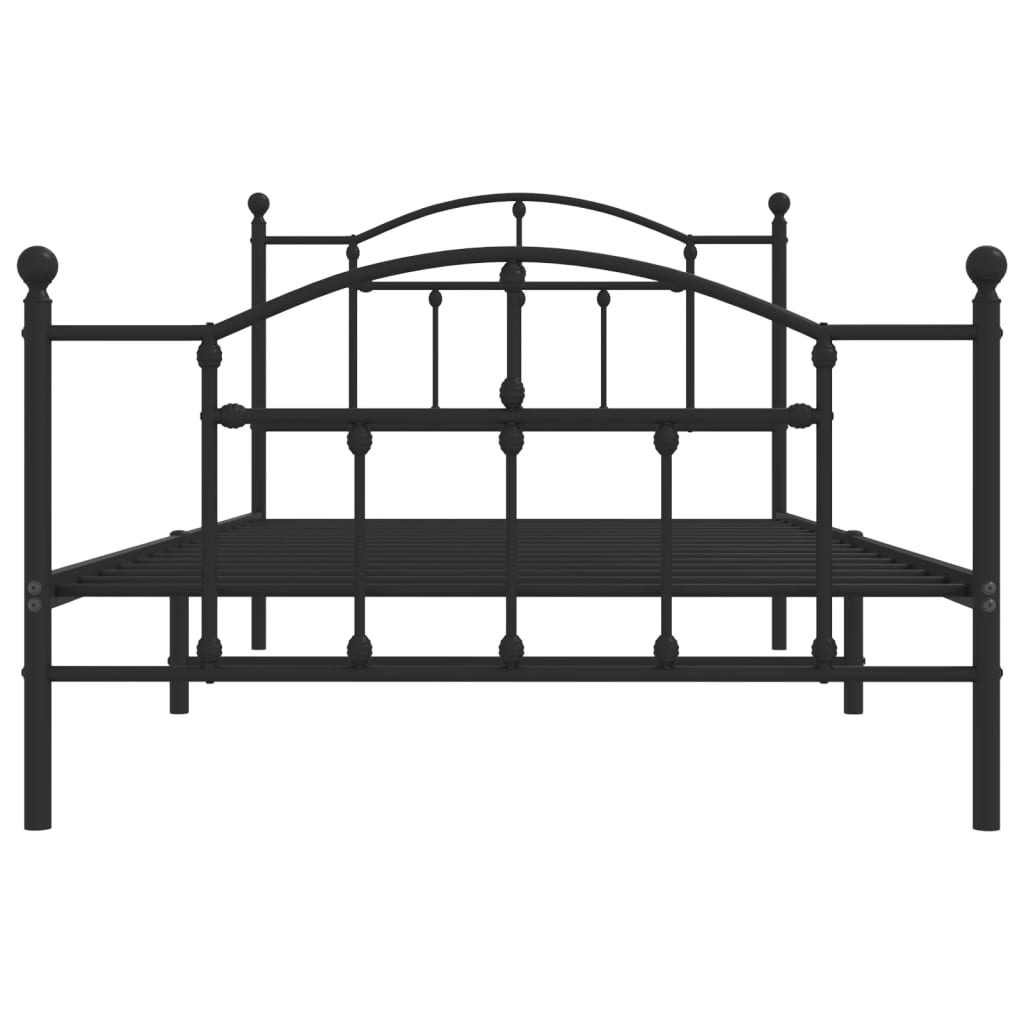 Metal Bed Frame without Mattress with Footboard Black 107x203 cm King Single