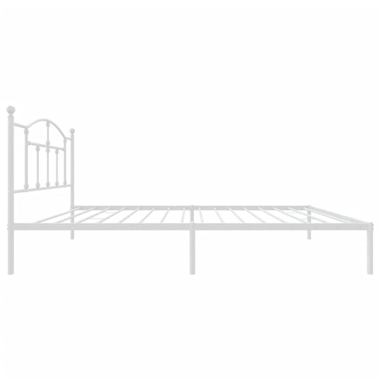 Metal Bed Frame without Mattress with Headboard White 107x203 cm King Single