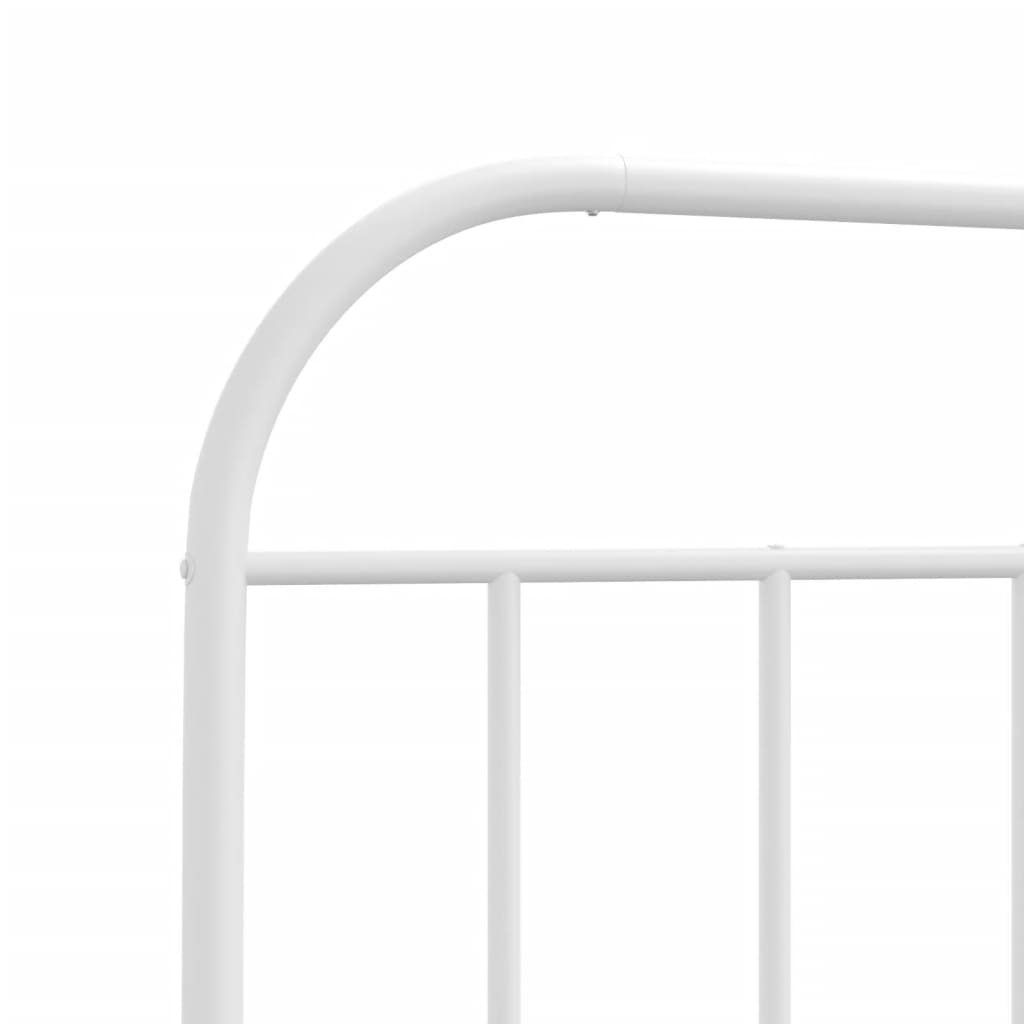 Metal Bed Frame without Mattress with Headboard White 107x203 cm King Single