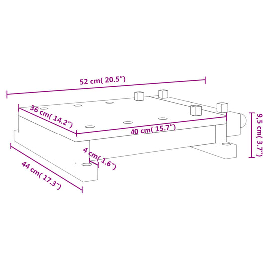 Workbench Tabletop with Vice 52x44x9.5 cm Solid Wood Acacia